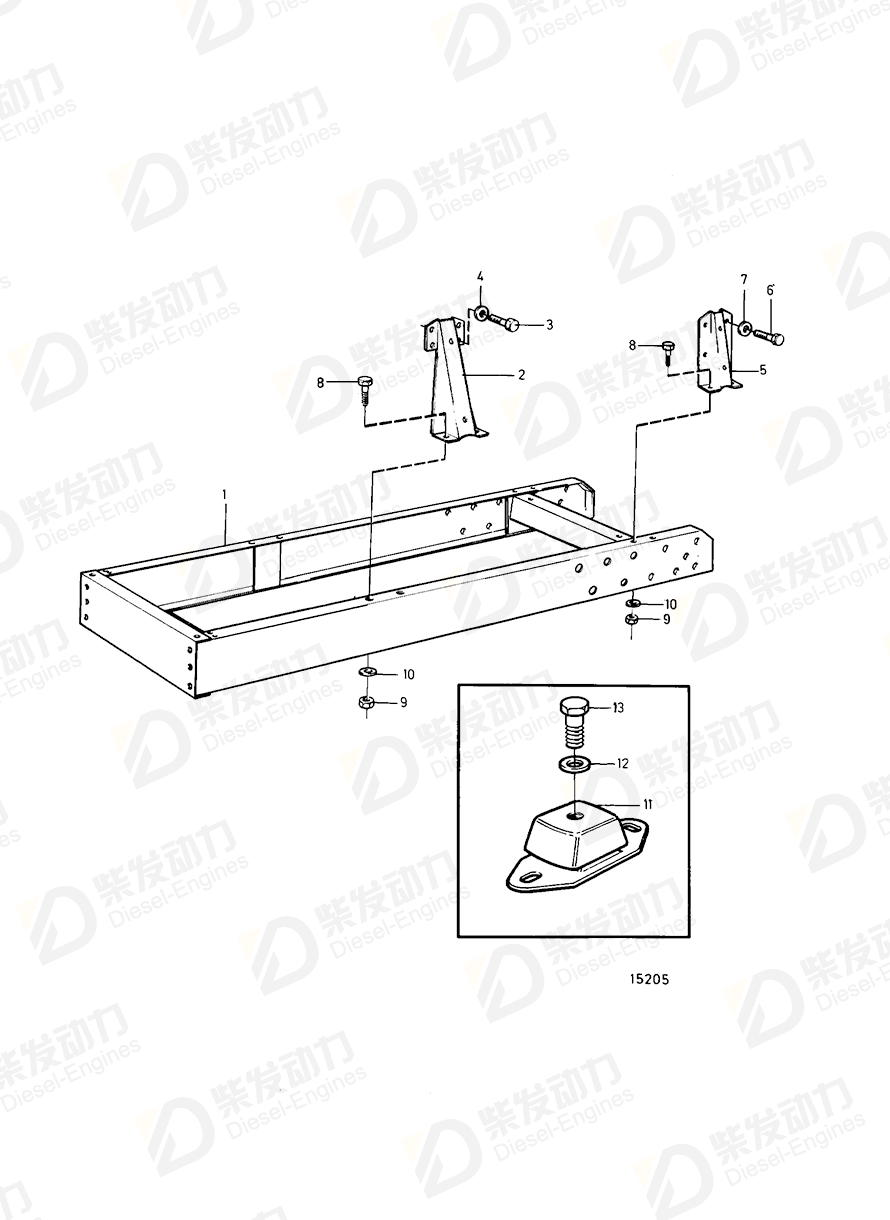 volvo penta Engine bracket, front 863023 Drawing volvo penta Engine bracket, front 863023 Drawing